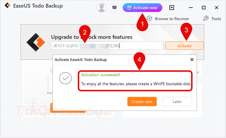 activate easeus todo backup home code