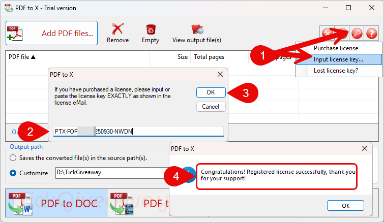 activate trisun pdf to x key