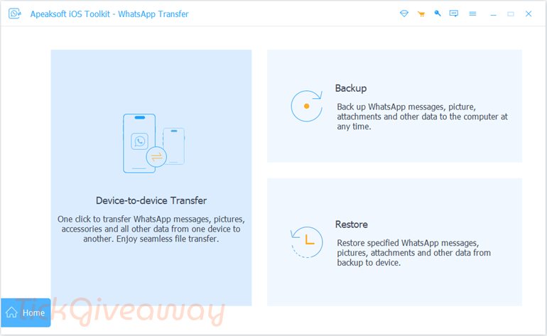 apeaksoft whatsapp transfer main screenshot free