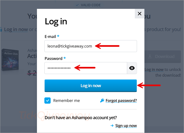 ashampoo action click login free ashampoo action click login free