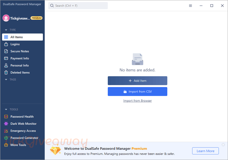 dualsafe password manager pro main screenshot DualSafe Password Manager Premium