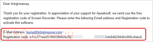 get apeaksoft screen recorder code