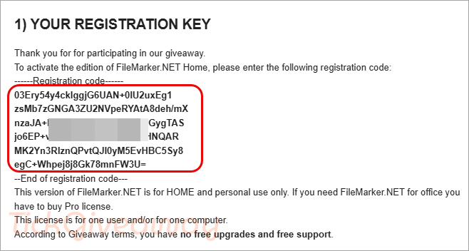 get filemarker net pro key