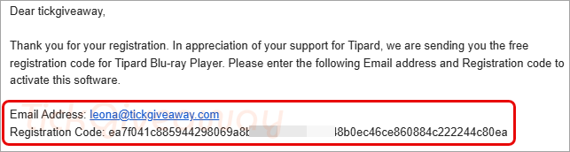 get tipard blu ray player key free