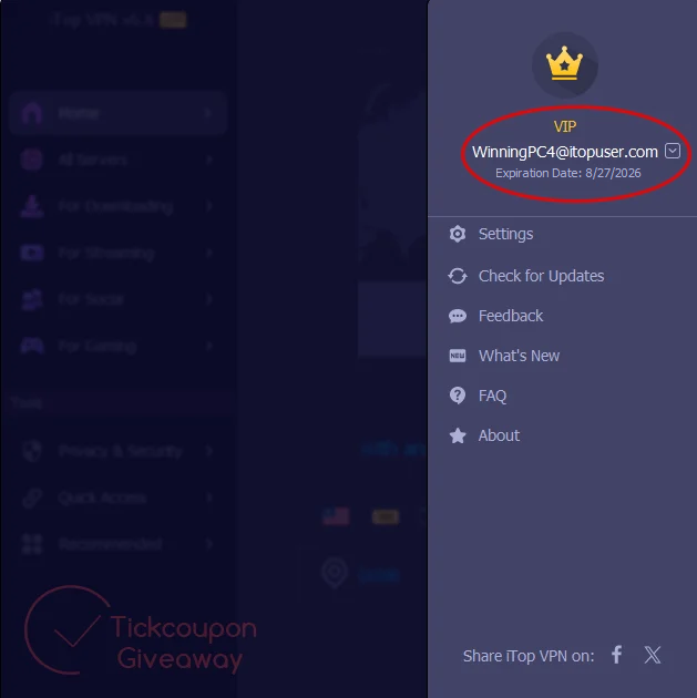 itop vpn premium account free 2026