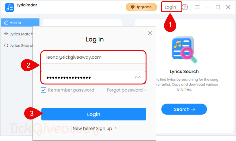 login lyricradar free login lyricradar free