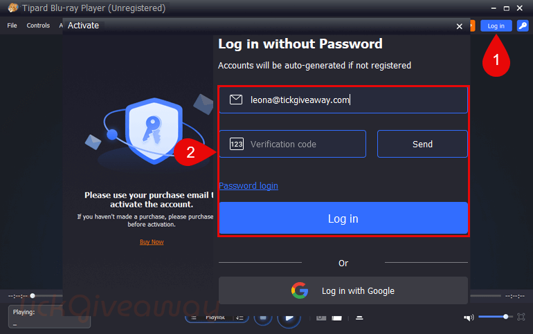 login tipard blu ray player