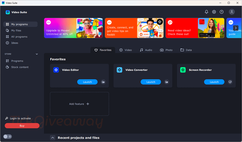 movavi video suite main screenshot Movavi Video Suite