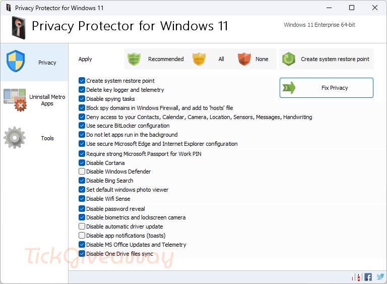 Privacy Protector for Windows 11