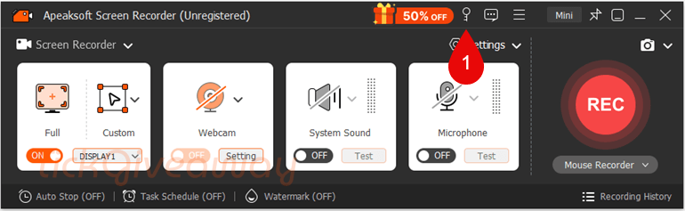 register apeaksoft screen recorder