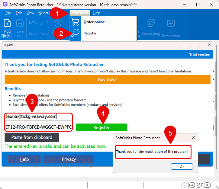 register softorbits photo retoucher code