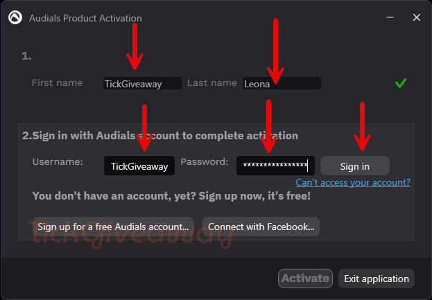 sign in audials vision free