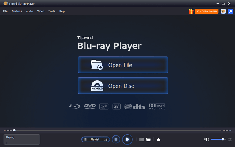 tipard blu ray player main screenshot key