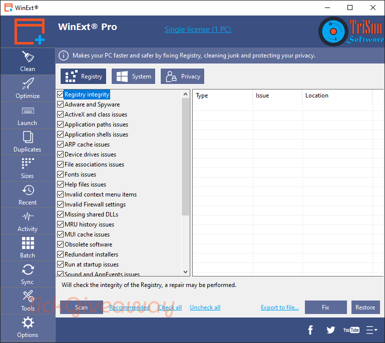 trisun winext pro free license key TriSun WinExt Pro