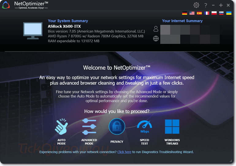 webminds netoptimizer main screenshot free Webminds NetOptimizer