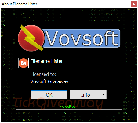 about vovsoft filename lister free code