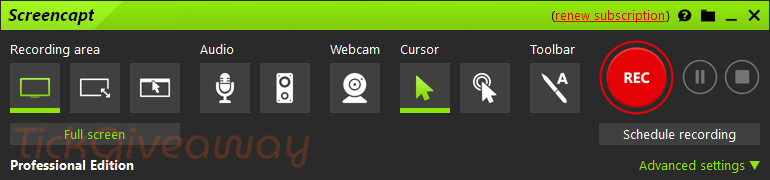 ASCOMP Screencapt Professional Free License Key