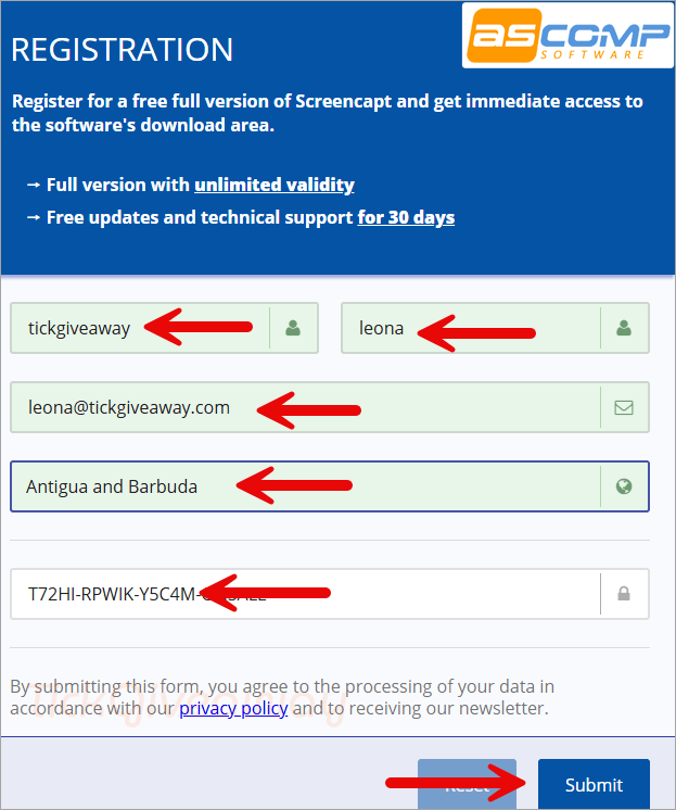 ascomp screencapt pro giveaway page
