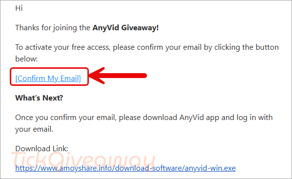 confirm email anyvid for windows
