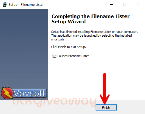 install vovsoft filename lister free