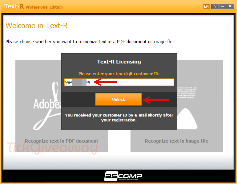unlock ascomp text r pro