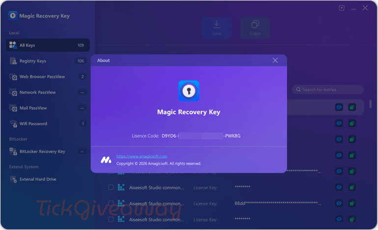 about magic recovery license key free