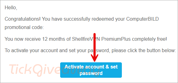 activate shellfire vpn premium plus account