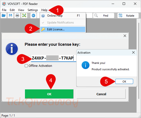 activate vovsoft pdf reader code