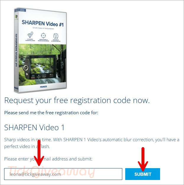 franzis sharpen video giveaway page