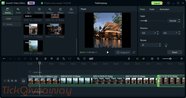 giveaway easeus video editor screenshot