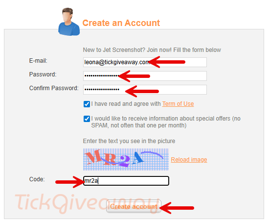 jet screenshot home giveaway page