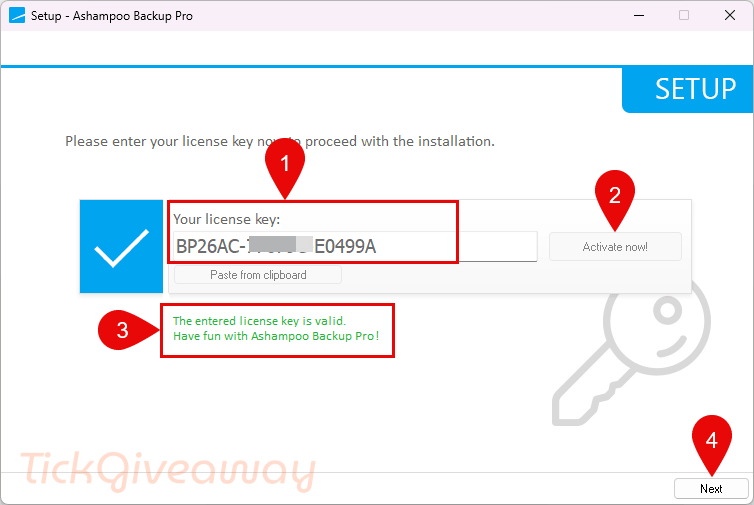 register ashampoo backup pro key