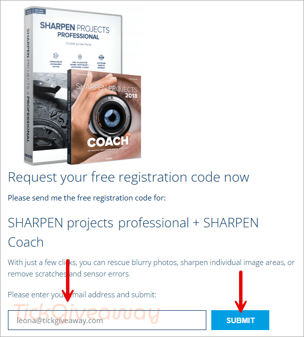 sharpen projects professional giveaway page