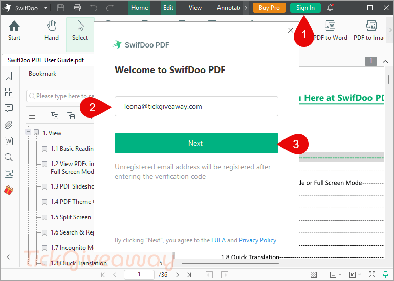 sign in swifdoo pdf pro free