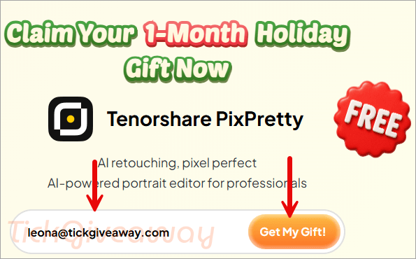 tenorshare pixpretty giveaway page