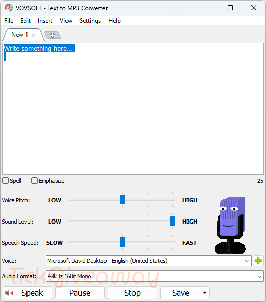 Vovsoft Text to MP3 Converter
