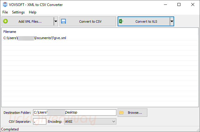 Vovsoft XML to CSV Converter