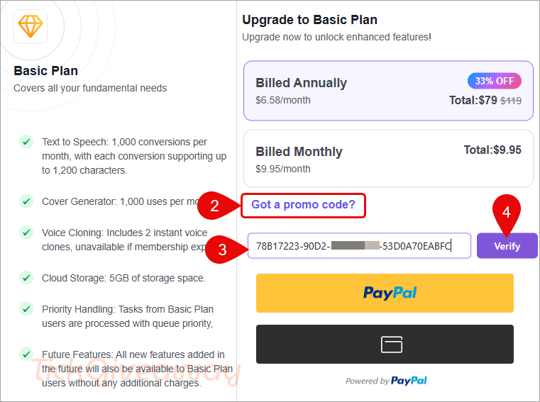 activate poppop ai voice cloning code