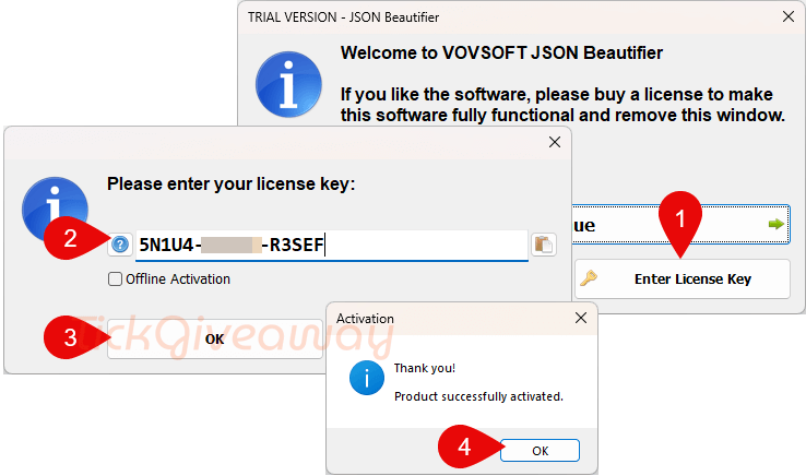 activate vovsoft json beautifier code
