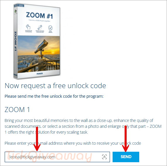 franzis zoom giveaway page