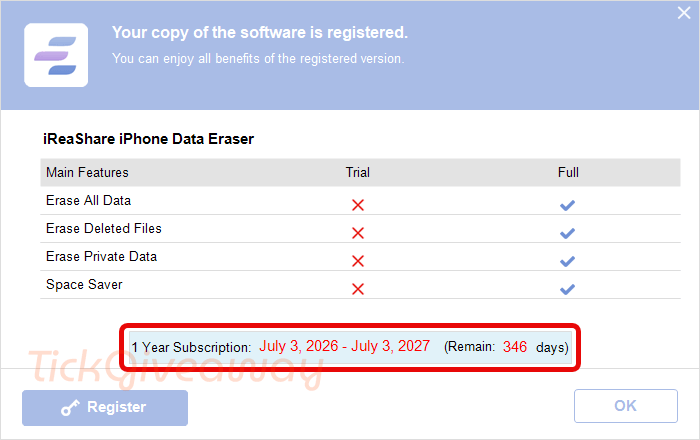 get ireashare iphone data eraser key free
