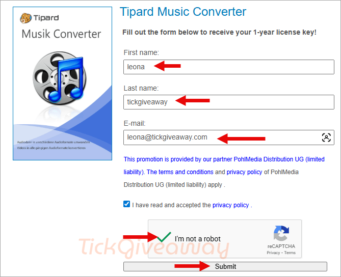 tipard all music converter giveaway key
