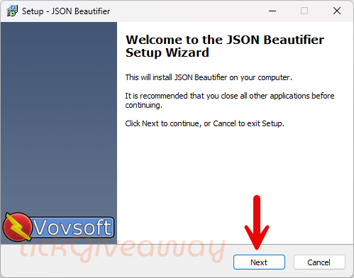 vovsoft json beautifier installation