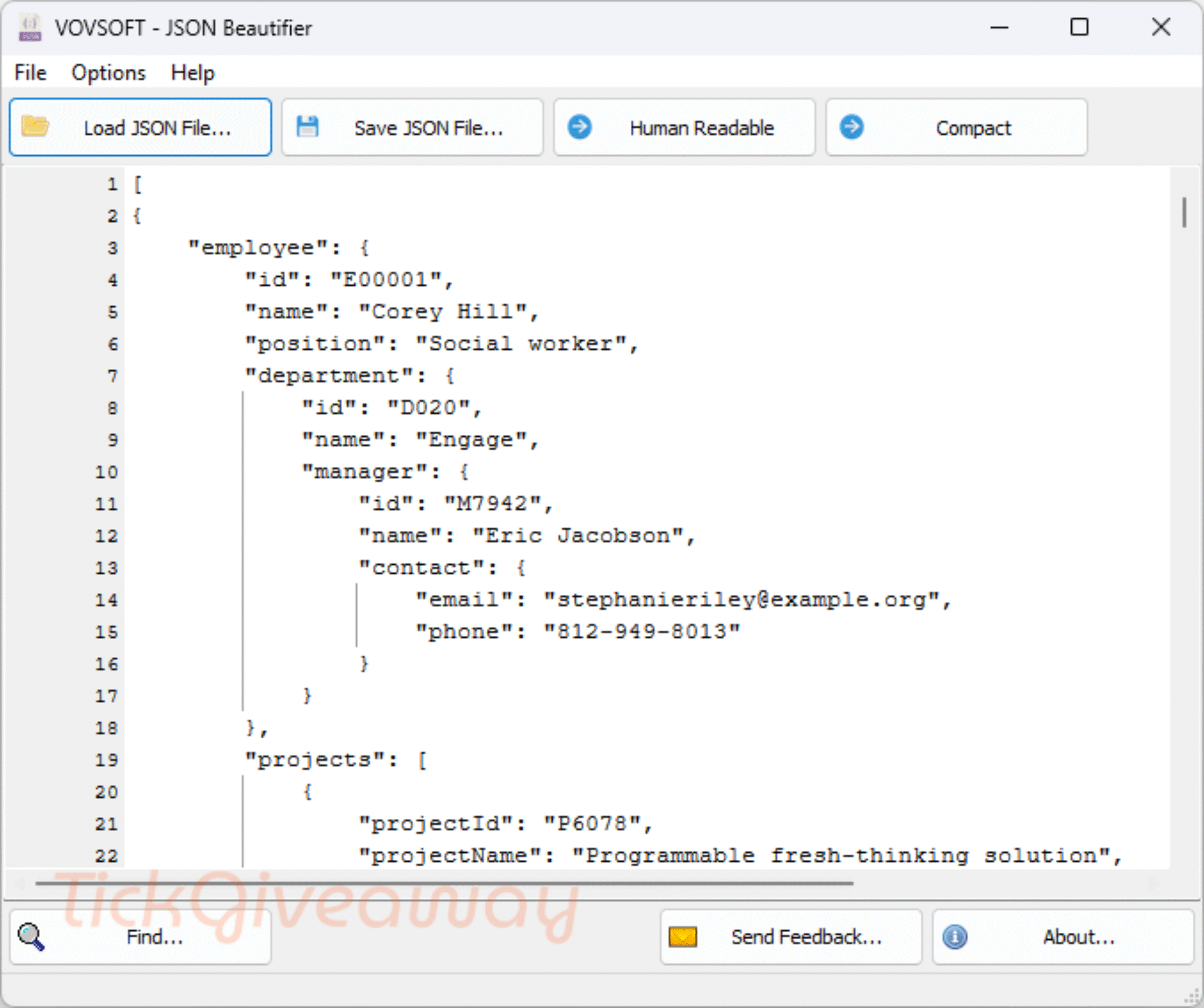 Software Json Code Get Free Vovsoft JSON Beautifier License - Limited Giveaway