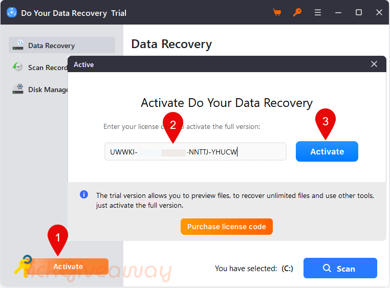 activate do your data recovery pro code
