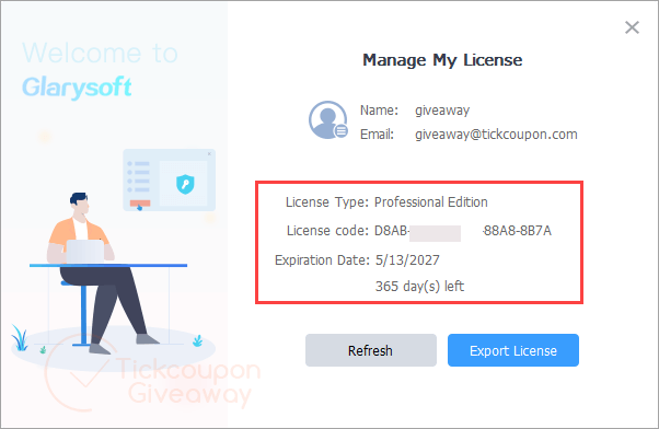 activate glarysoft software update pro code