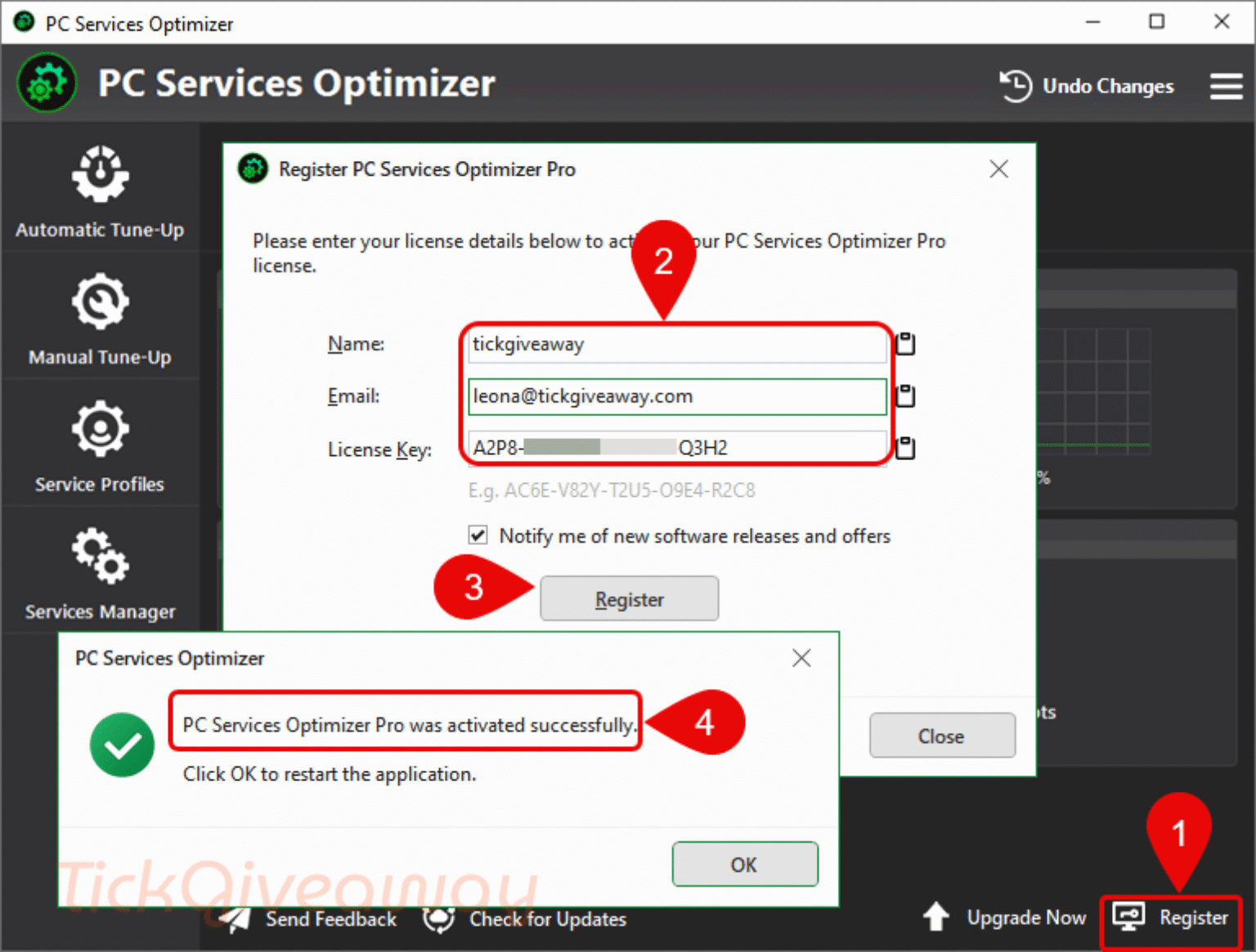 PC Services Optimizer Pro 1-Year Free License Giveaway