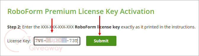activate roboform premium key