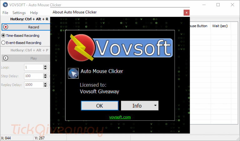 Giveaway: Vovsoft Auto Mouse Clicker Free (100% Discount)