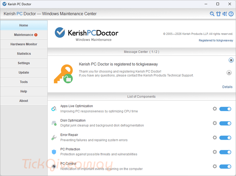 kerish pc doctor main screenshot free code Kerish PC Doctor